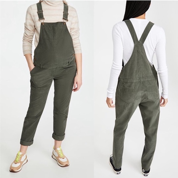 Hatch Maternity Women’s THE CORD OVERALL Size 0 Olive Green - Picture 1 of 16